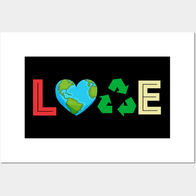 Love Earth Day Vintage Recycle Green Wall Art by FabulousDesigns